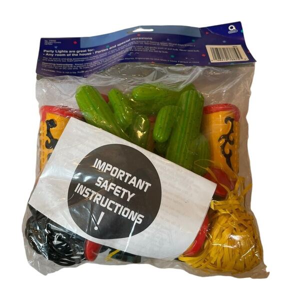 10 String lights Party Indoor cowboy boot cactus Mini Blow Molds Western NOS - Picture 4 of 5